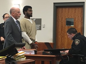 Naesean Howard, right, with his attorney, Ralph Cognetti, Friday morning in Syracuse City Court. Howard pleaded guilty to an April 2016 stabbing incident.
